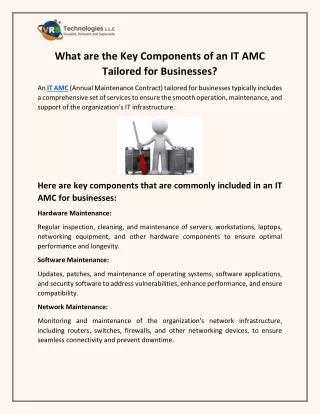 What are the Key Components of an IT AMC Tailored for Businesses?