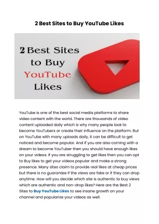 2 Best Sites to Buy YouTube Likes