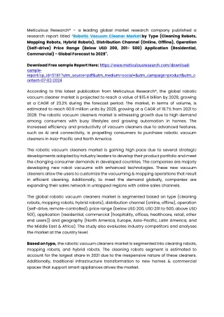 Robotic Vacuum Cleaner Market