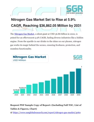 Nitrogen Gas Market Set to Rise at 5.9% CAGR, Reaching $36,862.05 Million by 203