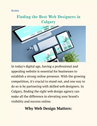 Finding the Best Web Designers in Calgary