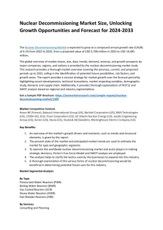 Nuclear Decommissioning Market Size, Share, Competitive Landscape, Trend 2024