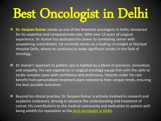 Best Oncologist in Delhi