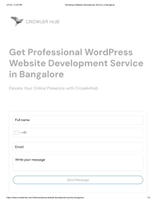 WordPress Development Service In Bangalore