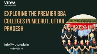 Exploring the Premier BBA Colleges in Meerut, Uttar Pradesh