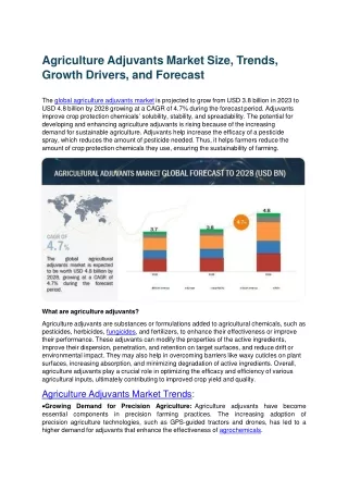 Agriculture Adjuvants Market Size, Trends, Growth Drivers, and Forecast