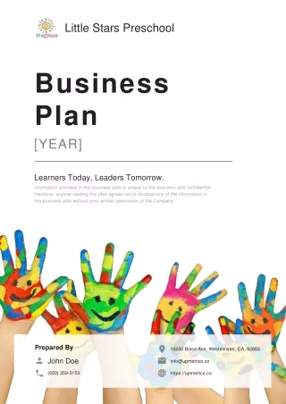 Preschool Business Plan Example