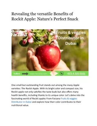 Revealing the versatile Benefits of Rockit Apple Nature's Perfect Snack