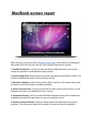 MacBook screen repair