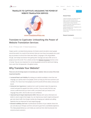 Translate to Captivate Unleashing the Power of Website Translation Services