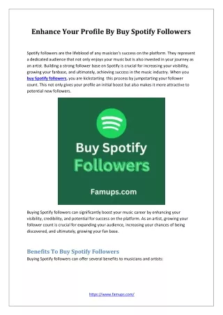 Enhance Your Profile By Buy Spotify Followers