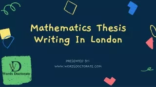 Mathematics Thesis Writing In London