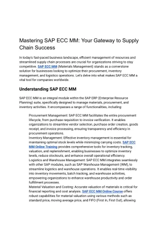 SAP ECC MM