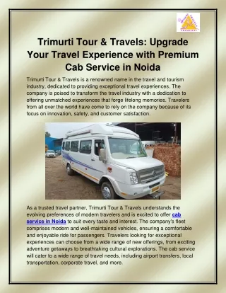 Cab service in Noida