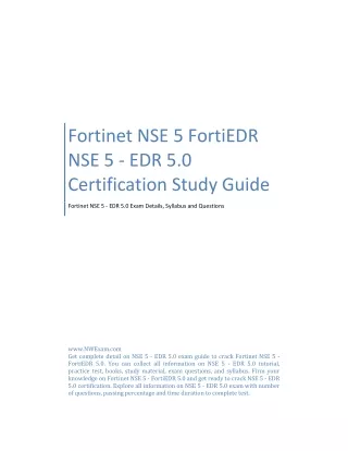Fortinet NSE 5 FortiEDR NSE 5 - EDR 5.0 Certification Study Guide