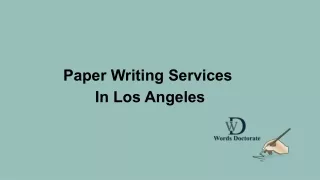 Paper Writing Services In Los Angeles