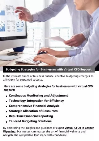 Budgeting Strategies for Businesses with Virtual CFO Support