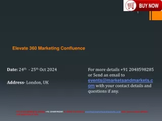 Upcoming Event on Elevate 360 Marketing Confluence|London,UK|24th-25th Oct 2024