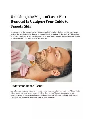 Unlocking the Magic of Laser Hair Removal in Udaipur