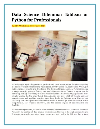 Data Science Dilemma Tableau or Python for Professionals