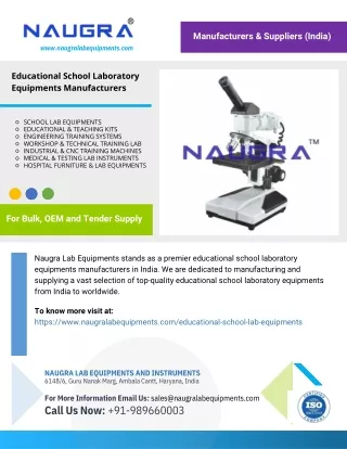 Educational School Laboratory Equipments Manufacturers