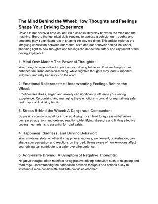 CDA Blog_- The Mind Behind the Wheel_ How Thoughts and Feelings Shape Your Driving Experience