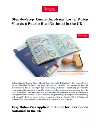 Step-by-Step Guide Applying for a Dubai Visa as a Puerto Rico National in the UK