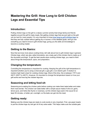 Mastering the Grill_ How Long to Grill Chicken Legs and Essential Tips - Google Docs