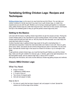 Tantalizing Grilling Chicken Legs_ Recipes and Techniques - Google Docs