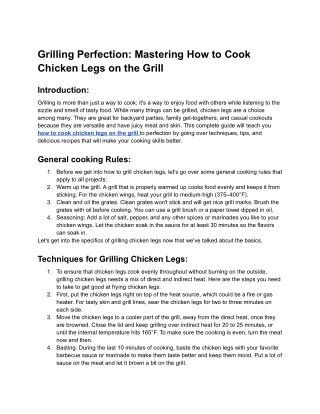 Grilling Perfection_ Mastering How to Cook Chicken Legs on the Grill - Google Docs