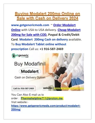 Buying Modalert 200mg Online on Sale with Cash on Delivery 2024
