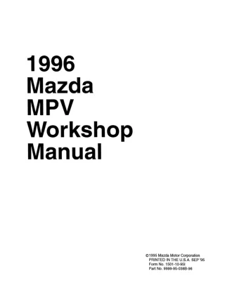 1996 Mazda MPV Service Repair Manual