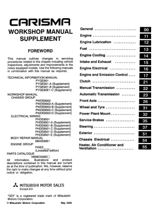 1996 Mitsubishi Carisma Service Repair Manual