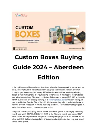 Custom Boxes Buying Guide 2024 – Aberdeen Edition