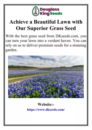 Achieve a Beautiful Lawn with Our Superior Grass Seed