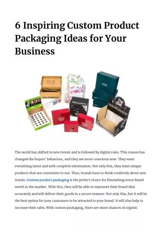 6 Inspiring Custom Product Packaging Ideas for Your Business