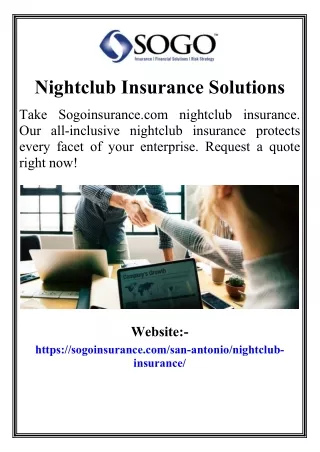 Nightclub Insurance Solutions