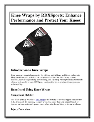 Knee Wraps by RDXSports