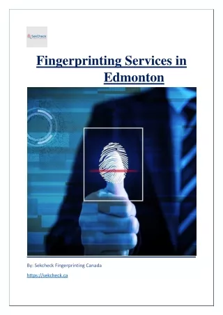 Fingerprinting Services in Edmonton