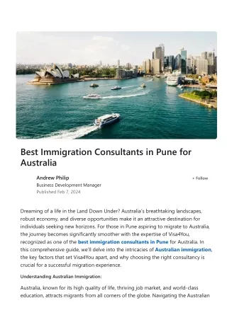 Best Immigration Consultants in Pune for Australia