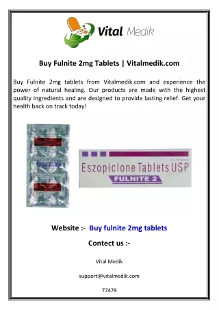 Buy Fulnite 2mg Tablets  Vitalmedik.com