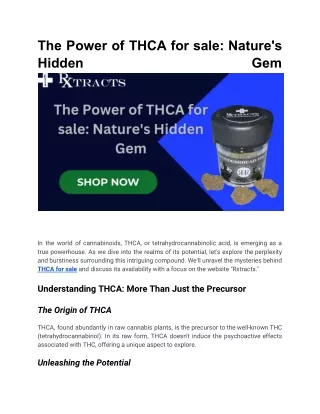 The Power of THCA_ Nature's Hidden Gem