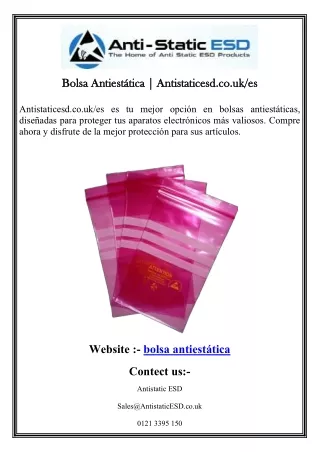 Bolsa Antiestática  Antistaticesd.co.ukes