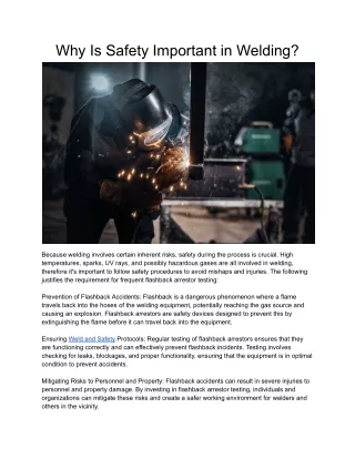 Why Is Safety Important in Welding