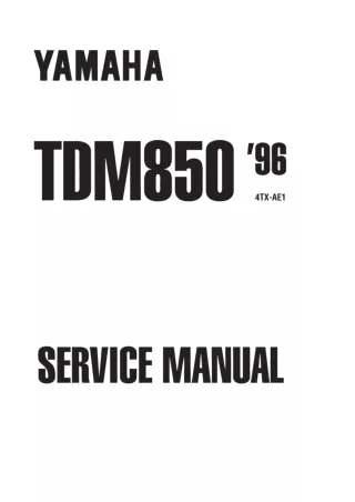 1996 Yamaha TDM850 Service Repair Manual