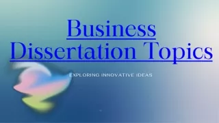 Business Dissertation Topics in New York-PPT