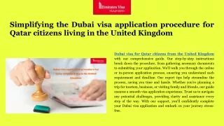 Dubai visa for Qatar citizens from the United Kingdom with our comprehensive guide.