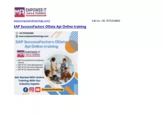 Best SAP SuccessFactors odata api Online training