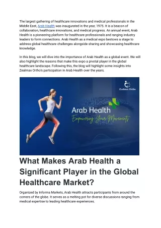 Arab Health- A Leading Medical Expo