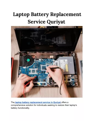 Laptop Battery Replacement Service Quriyat